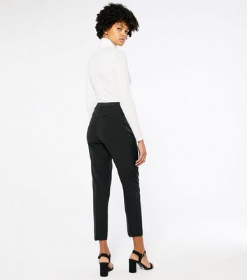black trousers satin side stripe