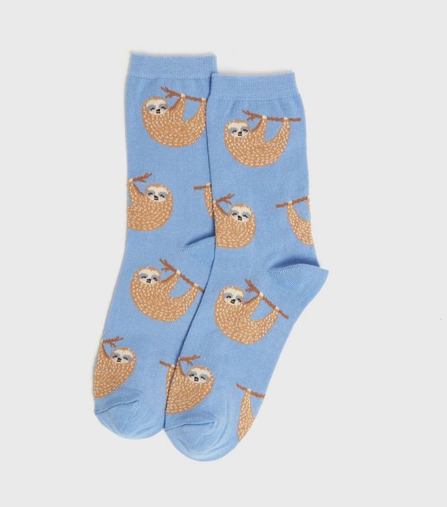 Blue Hanging Sloth Socks NOW £1.86 @ New Look Blue Hanging Sloth Socks NOW £1.86 @ New Look