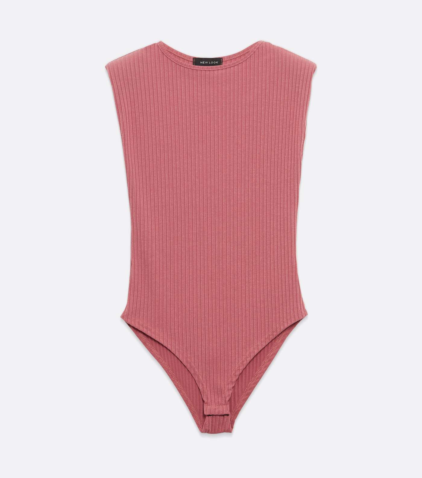 Deep Pink Shoulder Pad Ribbed Bodysuit Image 5