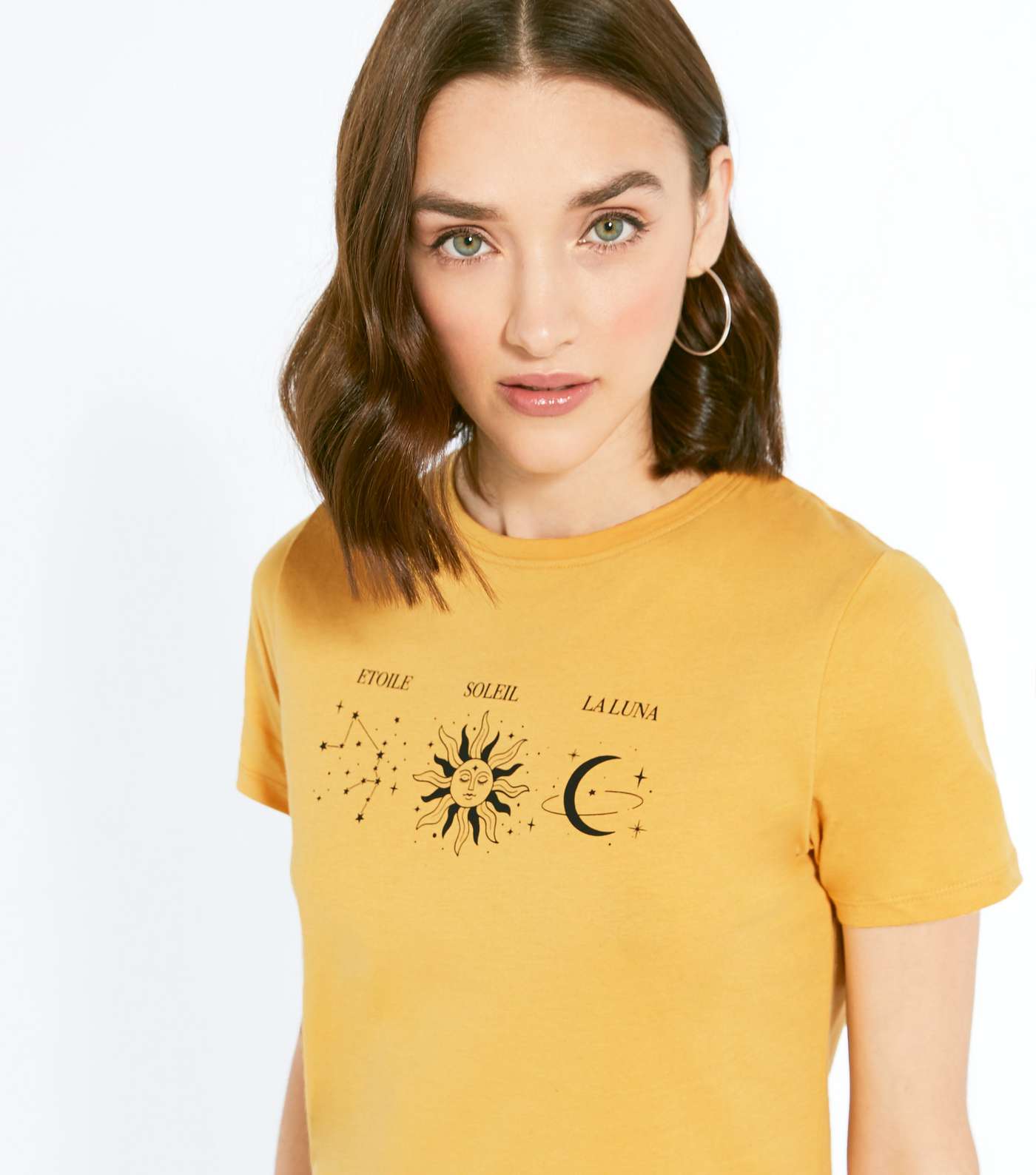 Mustard Short Sleeve Mystic Slogan T-Shirt  Image 4