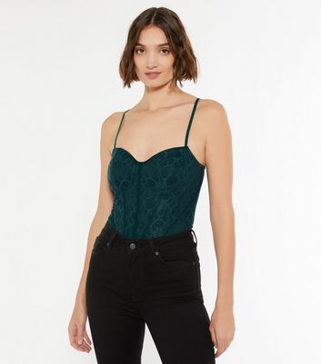 dark green lace bodysuit