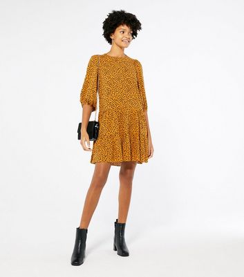 Mustard spotty cheap dress