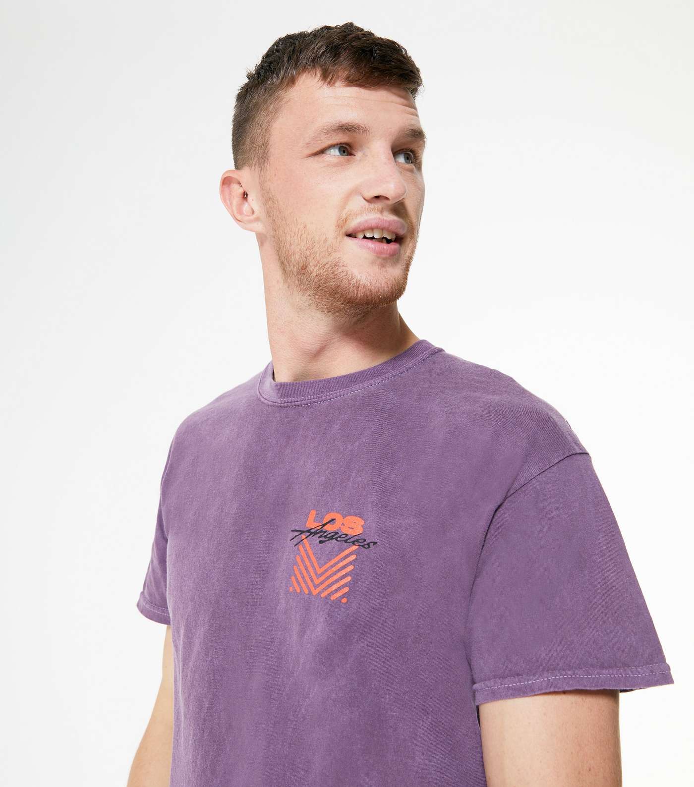 Deep Purple Los Angeles Geometric Logo T-Shirt Image 3
