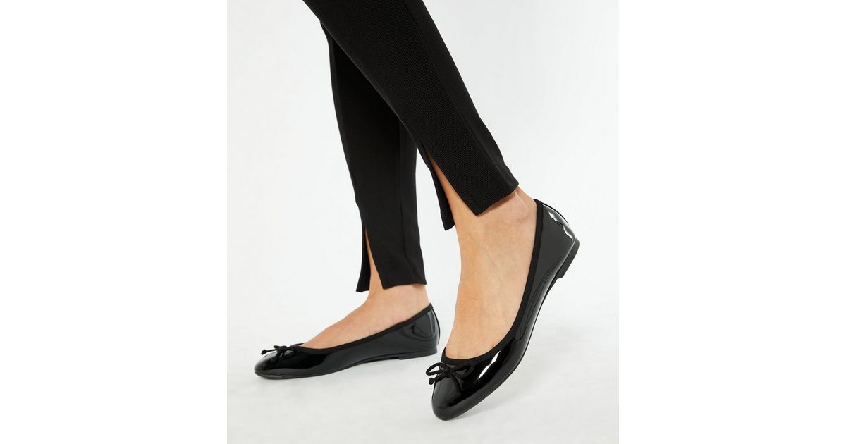 Black Patent Bow Ballet Pumps New Look