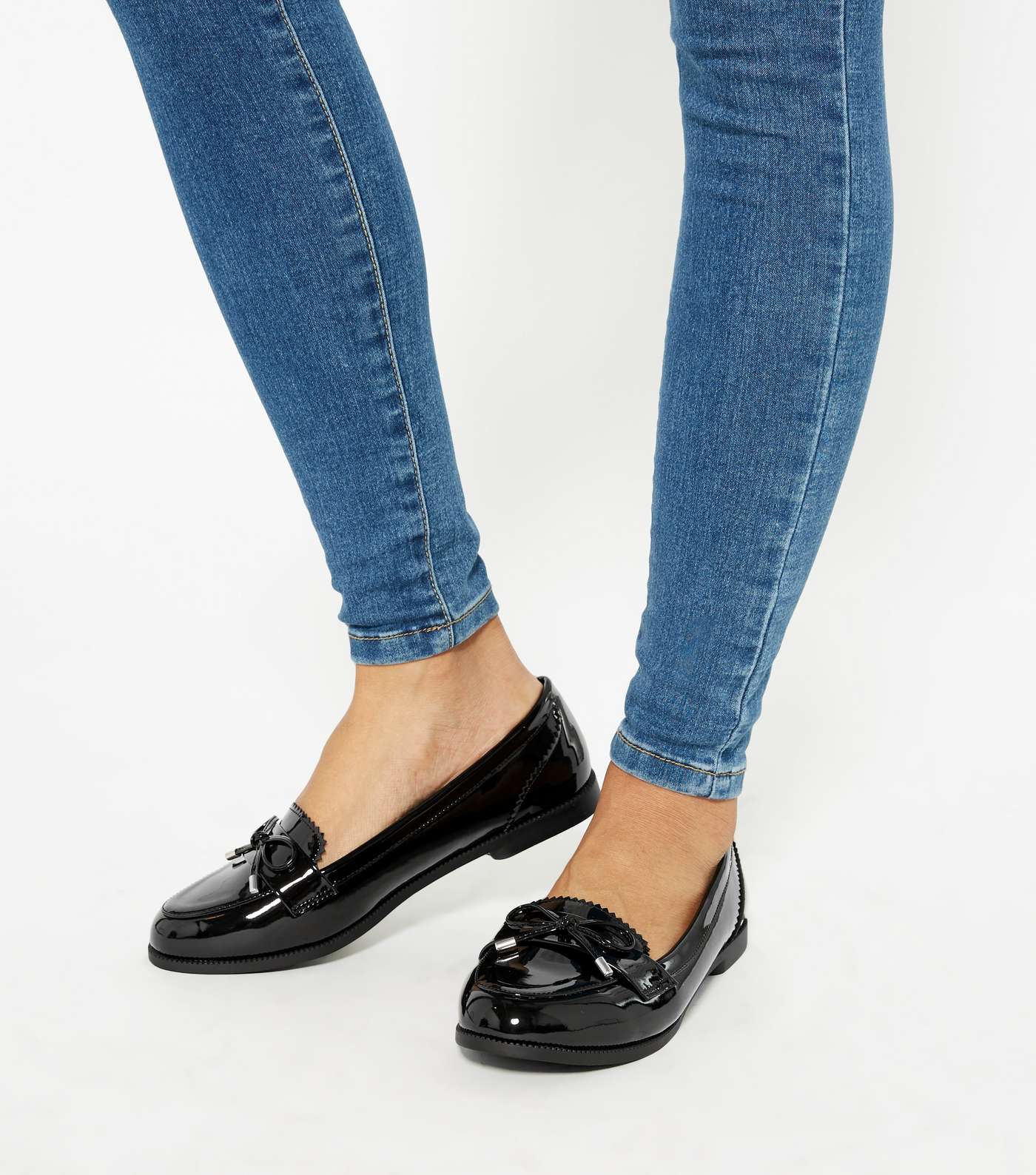 Wide Fit Black Patent Loafers  Image 2
