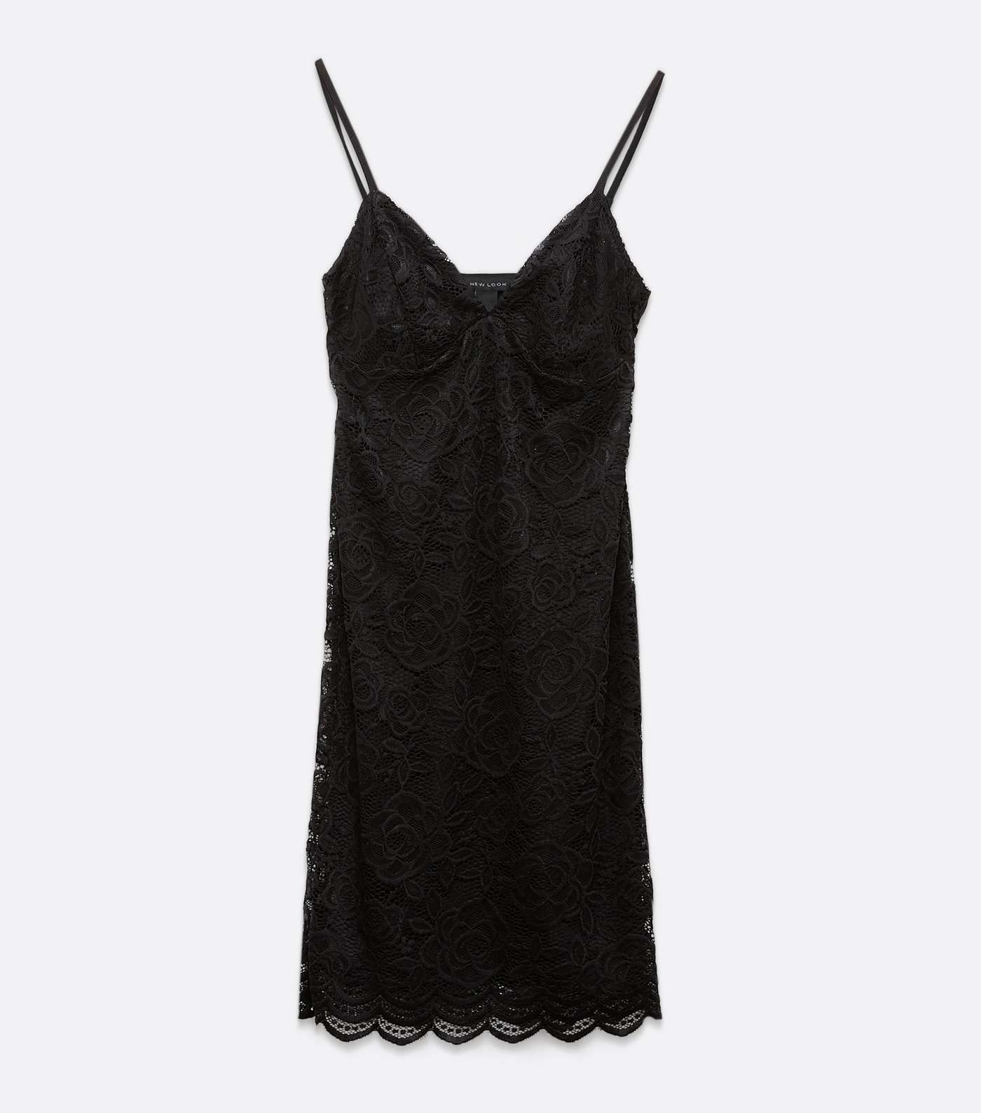 Black Lace Strappy Mini Dress  Image 5