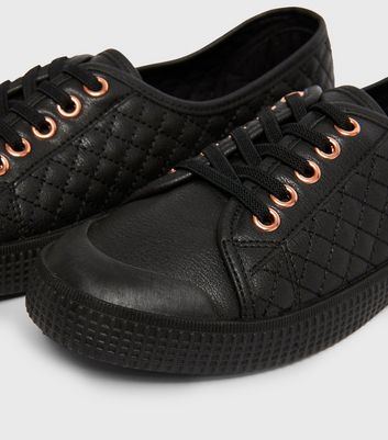 Womens black quilted on sale sneakers