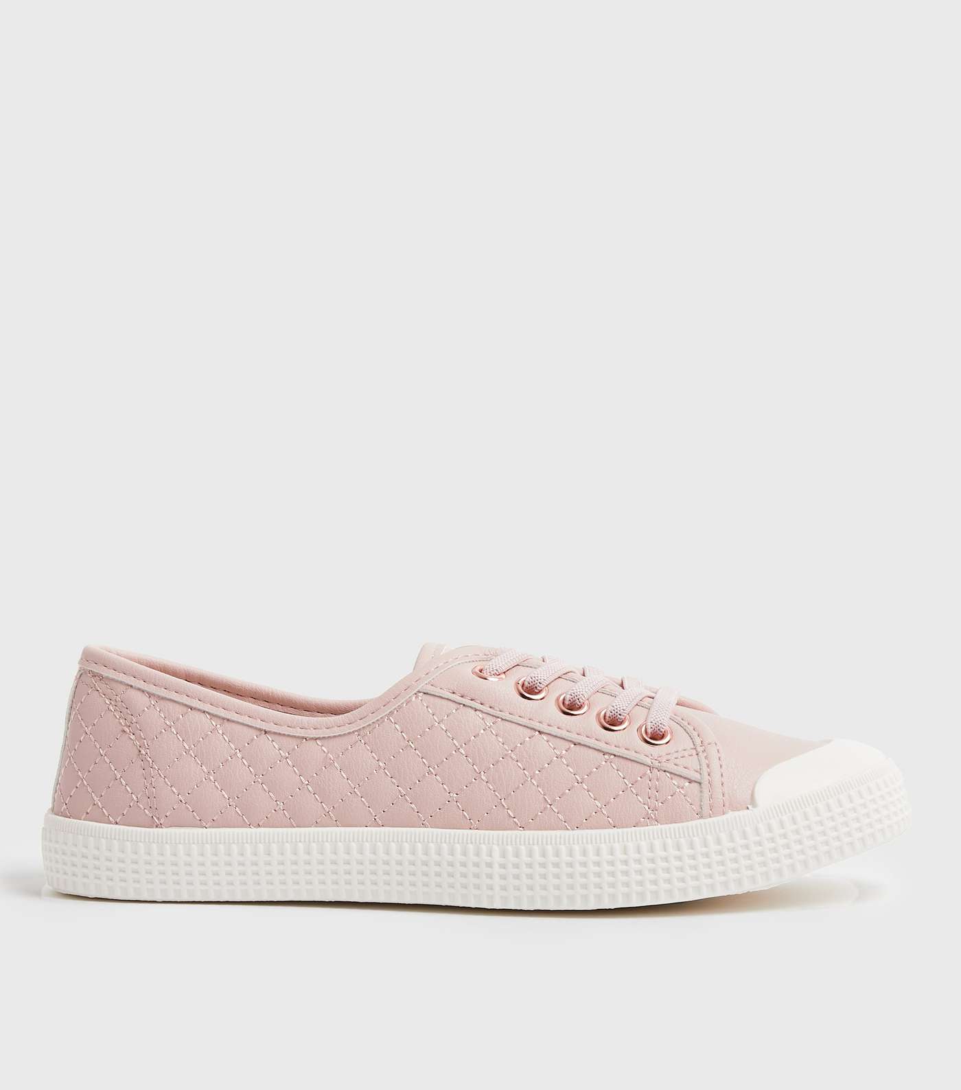 Pink Quilted Lace Up Trainers 