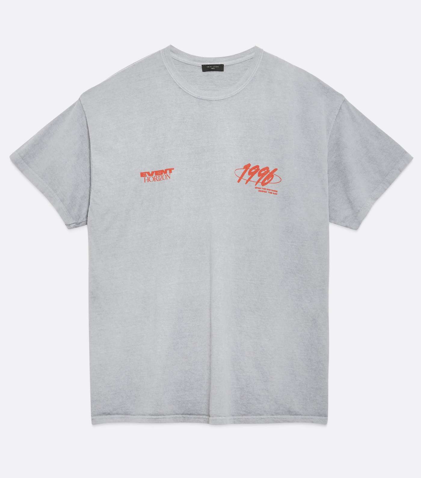 Grey Overdyed Horizon Slogan T-Shirt  Image 5