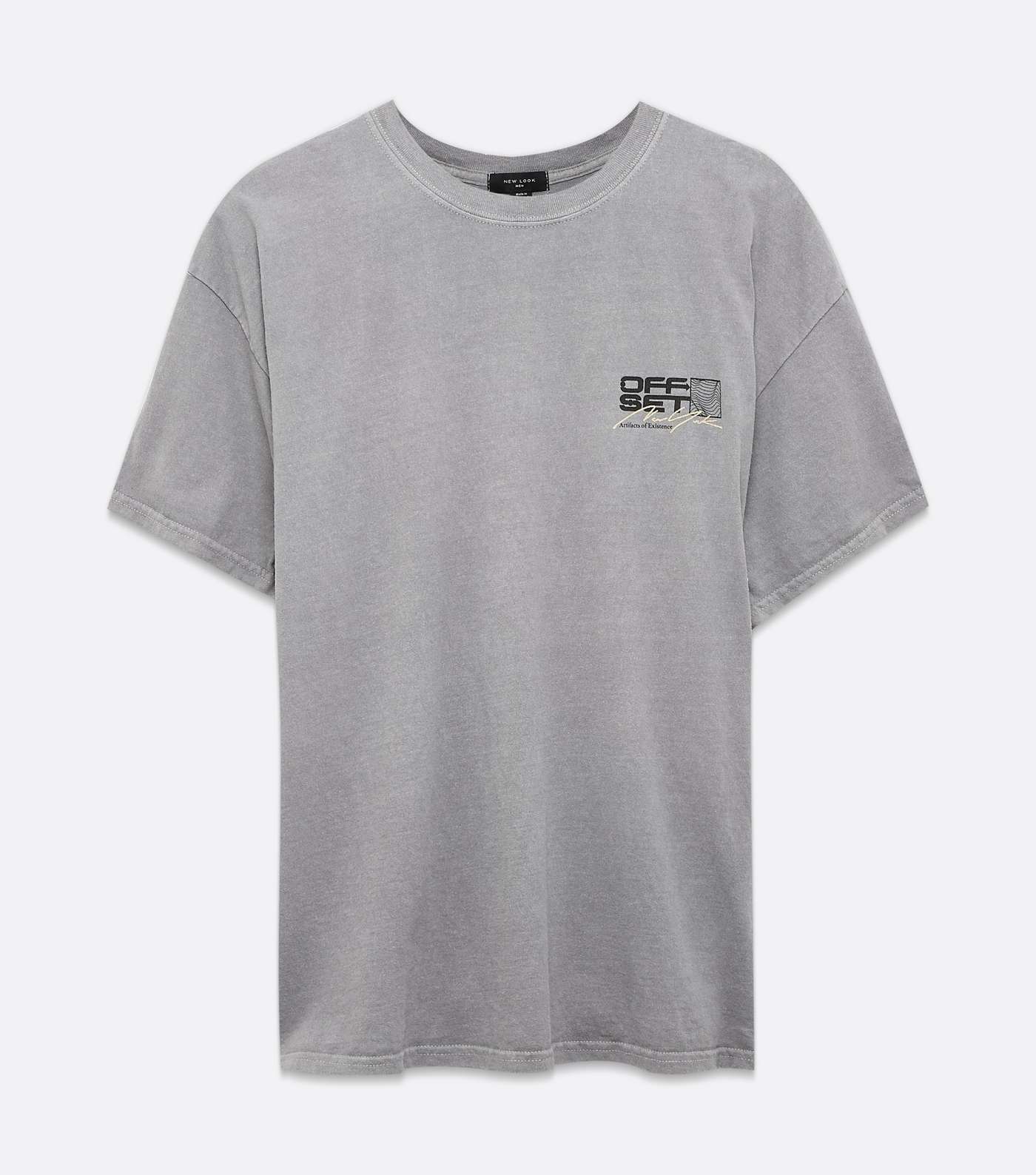 Pale Grey Offset Logo T-Shirt  Image 5