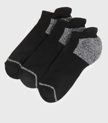 Image of 3 Pack Black Trainer Sports Socks New Look