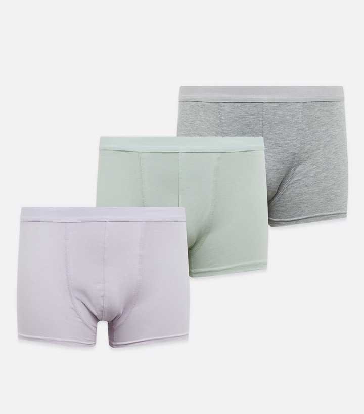 New Look 3-pack boxers in gray, sage and lilac