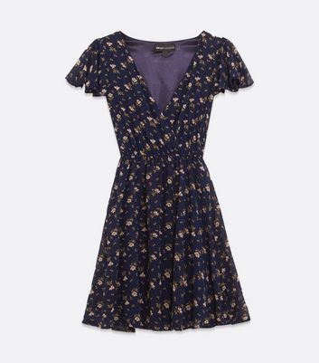 navy ditsy print dress