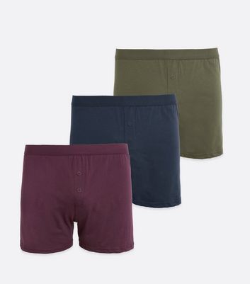 Image of 3 Pack Multicoloured Button Boxers New Look