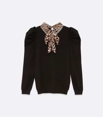 black jumper with diamante collar