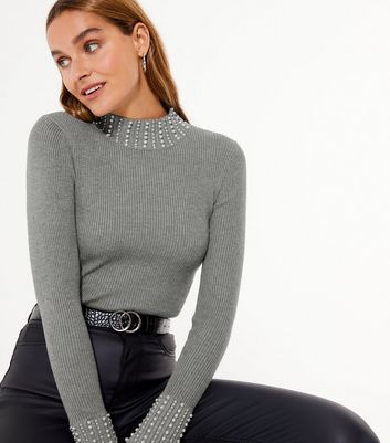 River island grey pearl on sale jumper