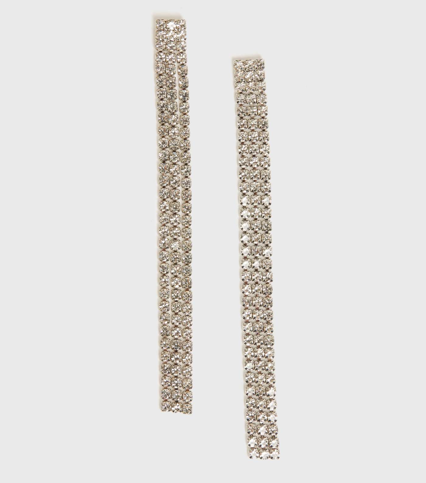 Silver Diamanté Tassel Earrings