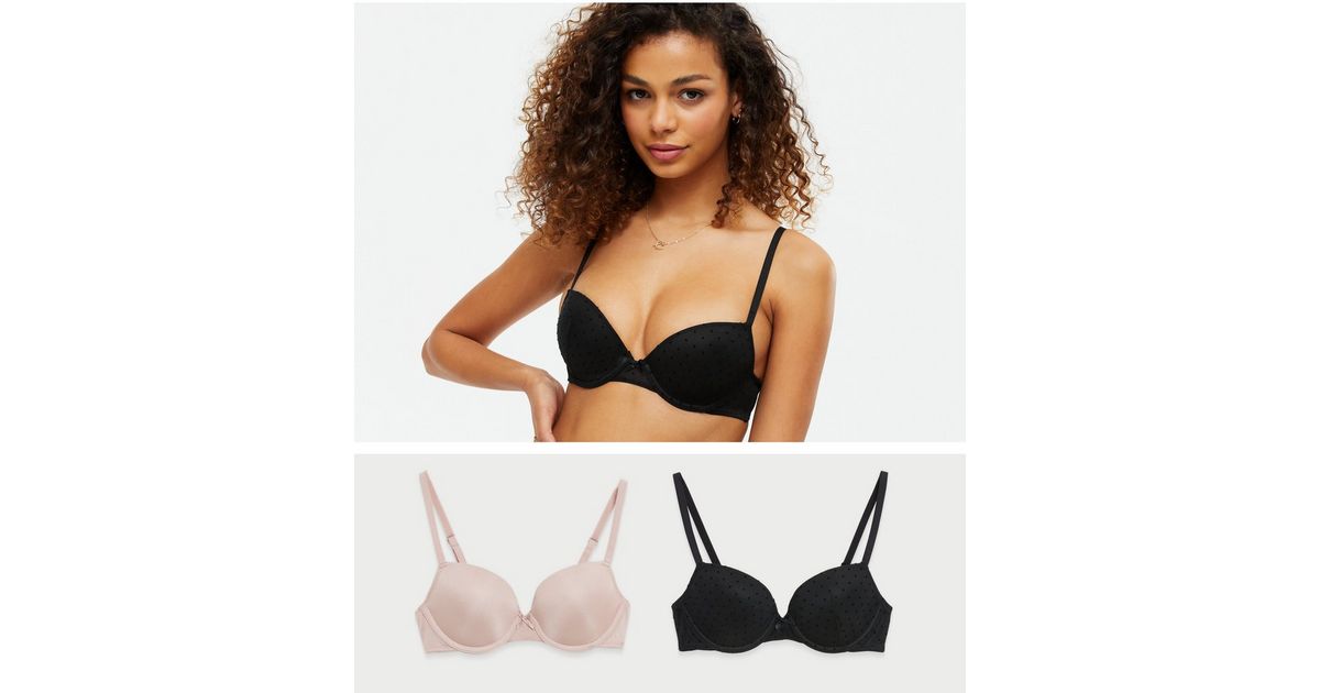 https://media2.newlookassets.com/i/newlook/672687509/womens/clothing/lingerie/2-pack-black-and-pink-flocked-spot-t-shirt-bras.jpg?w=1200&h=630