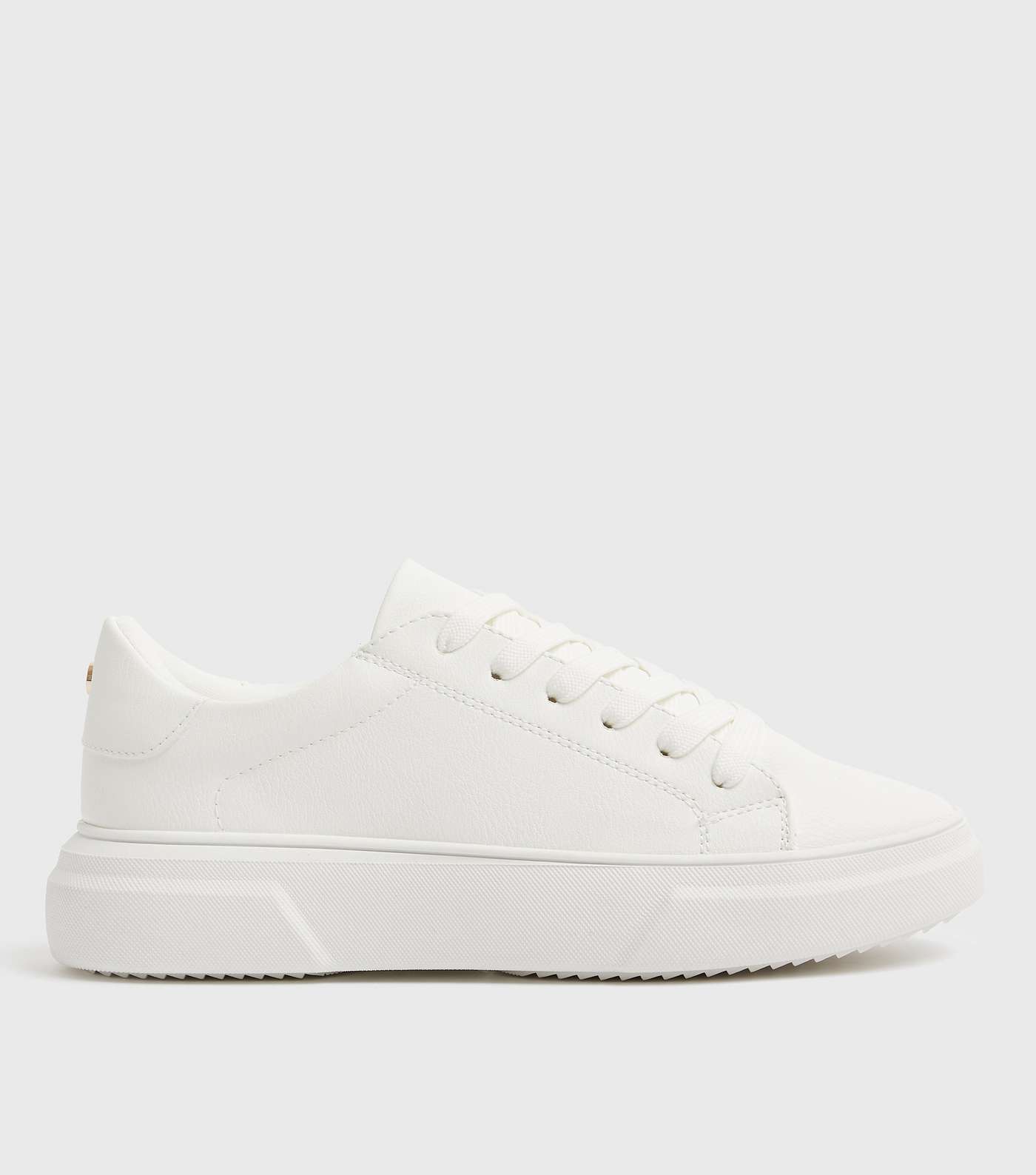 White Stud Back Chunky Lace Up Trainers