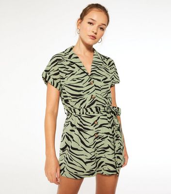 new look zebra playsuit