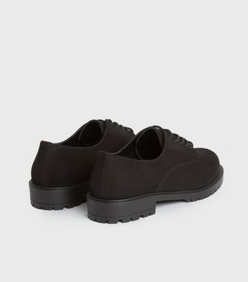 Wide Fit Black Suedette Chunky Lace Up 