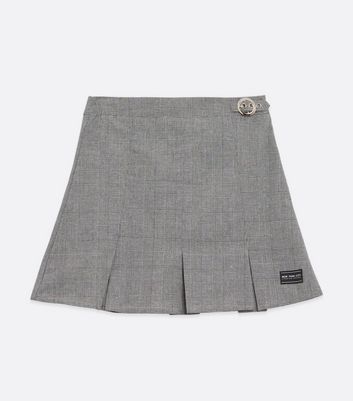 new look grey pleated skirt