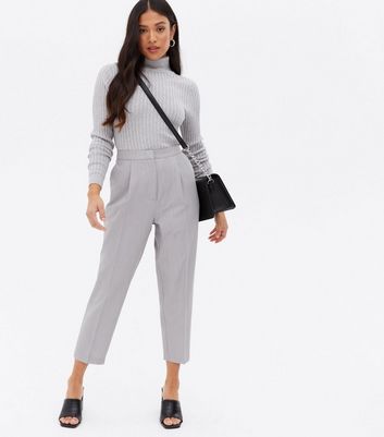 Petite Pale Grey Slim Leg Trousers 