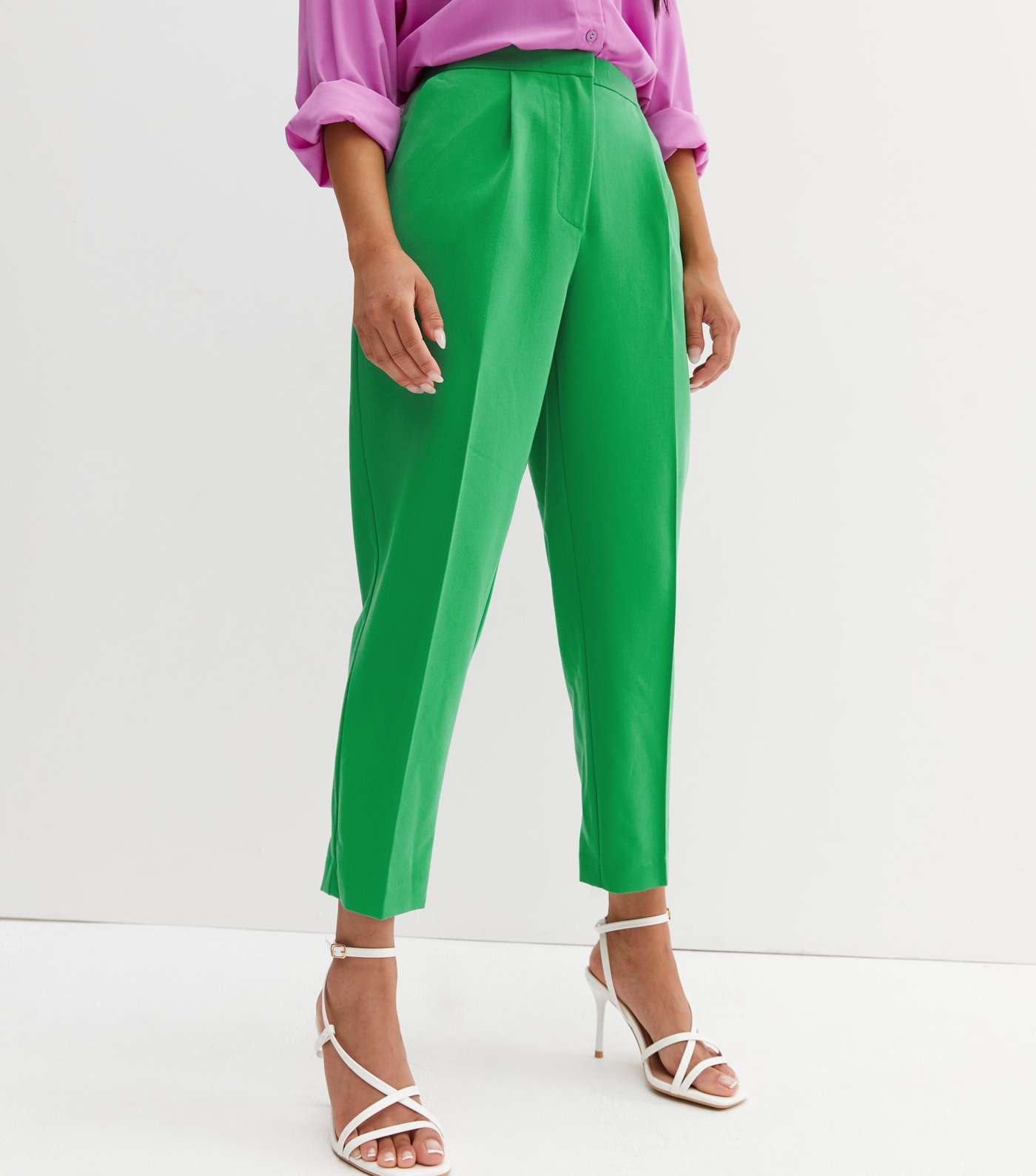 Petite Green Slim Leg Trousers Image 2