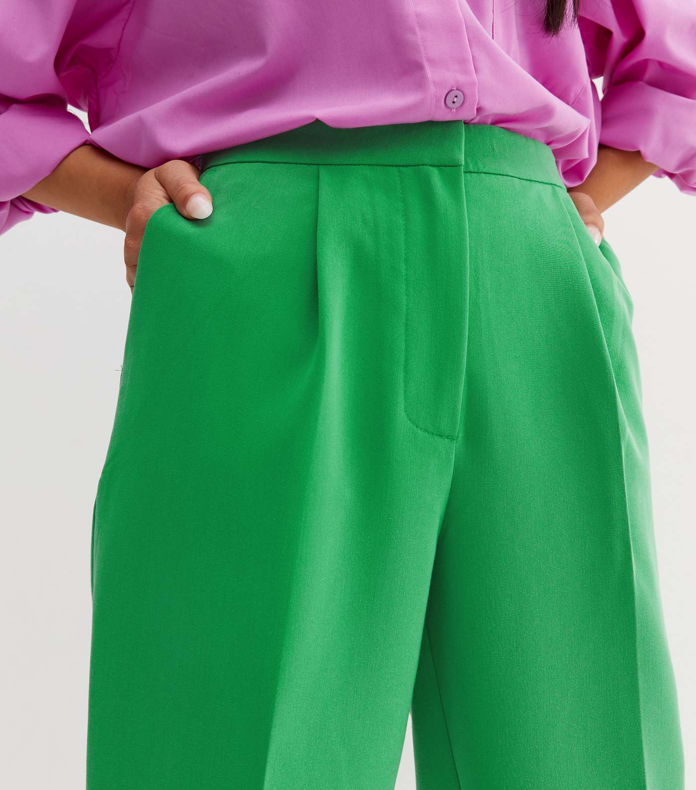 Petite Green Slim Leg Trousers Image 4