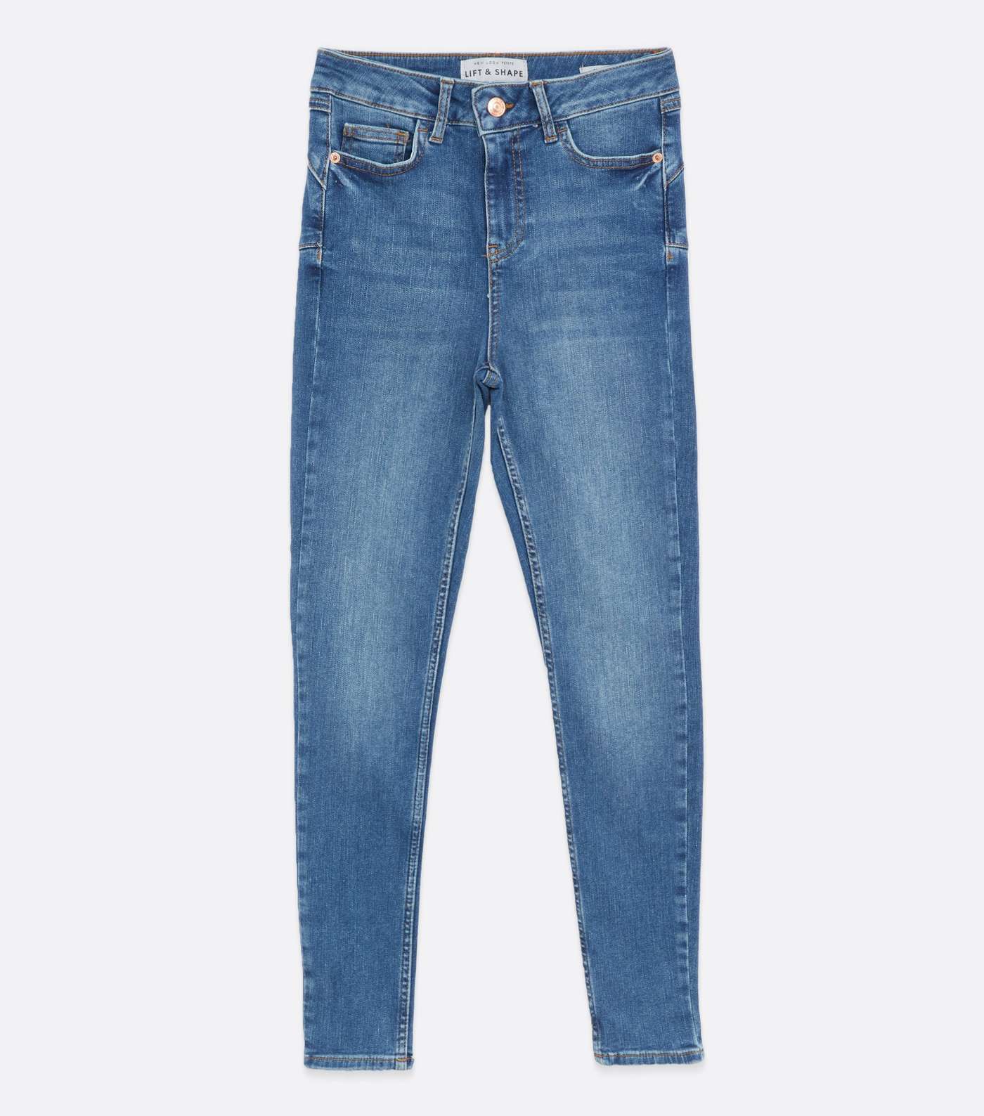 Petite Blue Mid Wash Lift & Shape Jenna Skinny Jeans Image 5