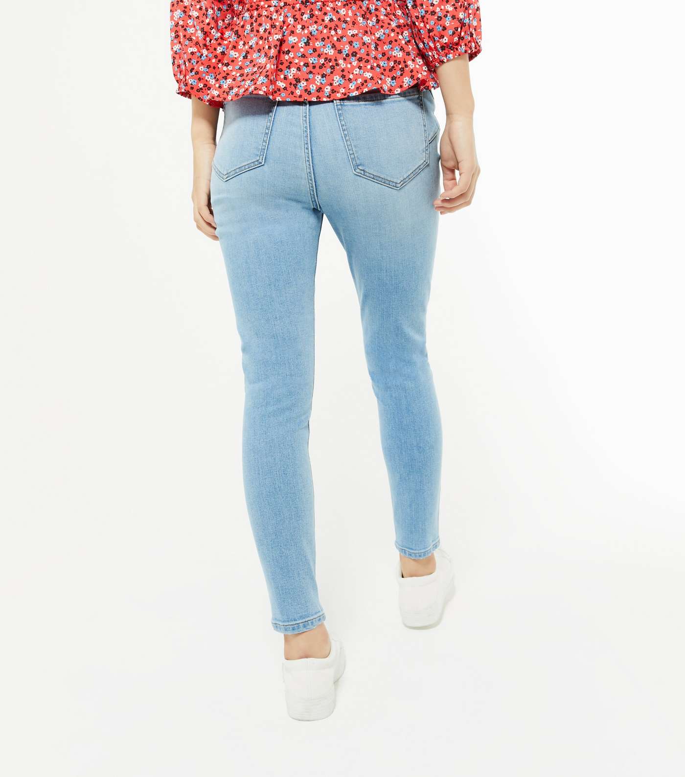 Petite Pale Blue Lift & Shape Jenna Skinny Jeans Image 3