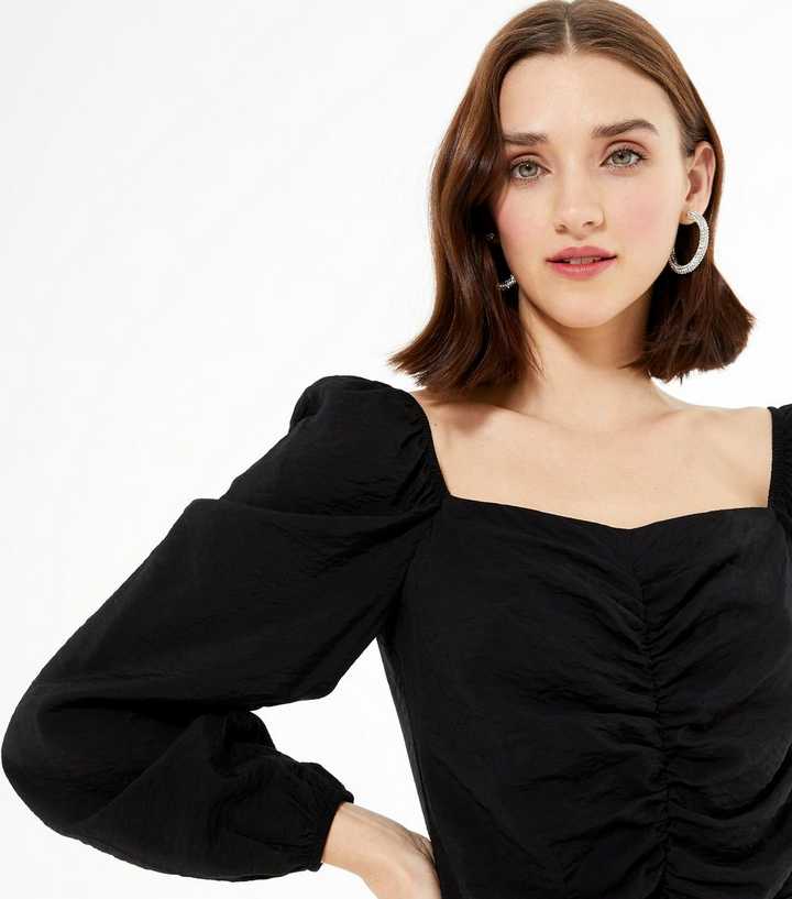 black taffeta blouse