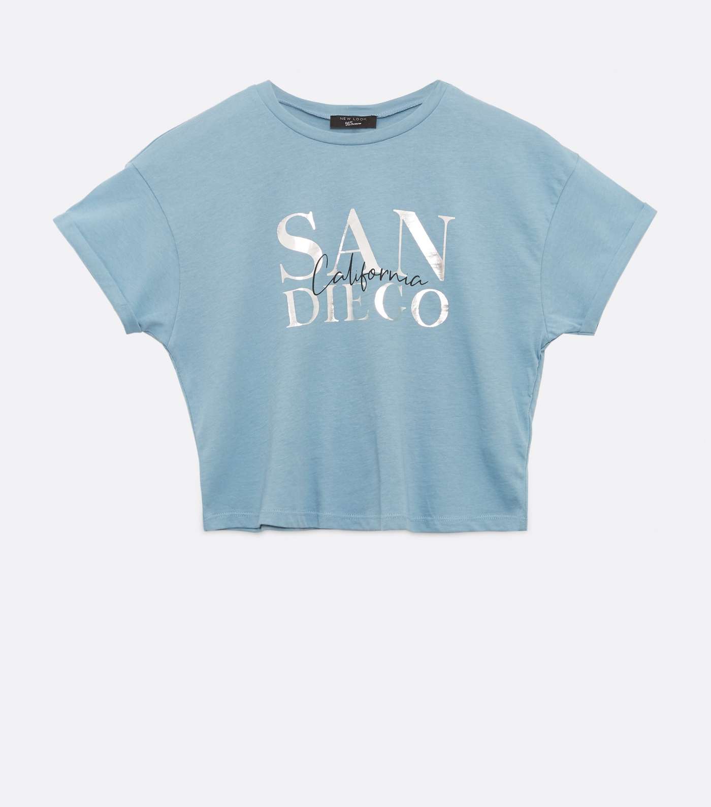 Girls Pale Blue San Diego Metallic Logo T-Shirt