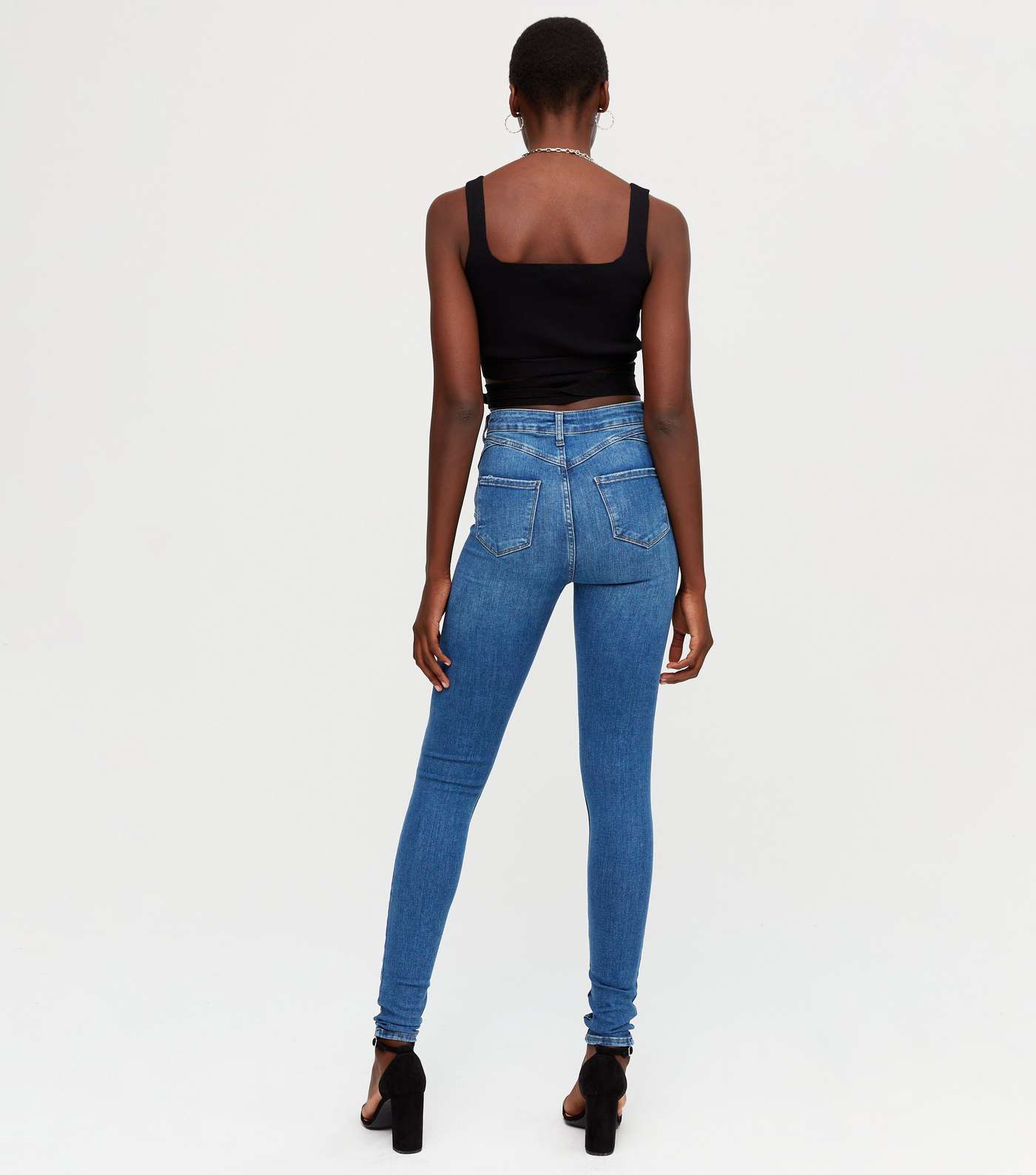 Tall Bright Blue Lift & Shape Jenna Skinny Jeans Image 3