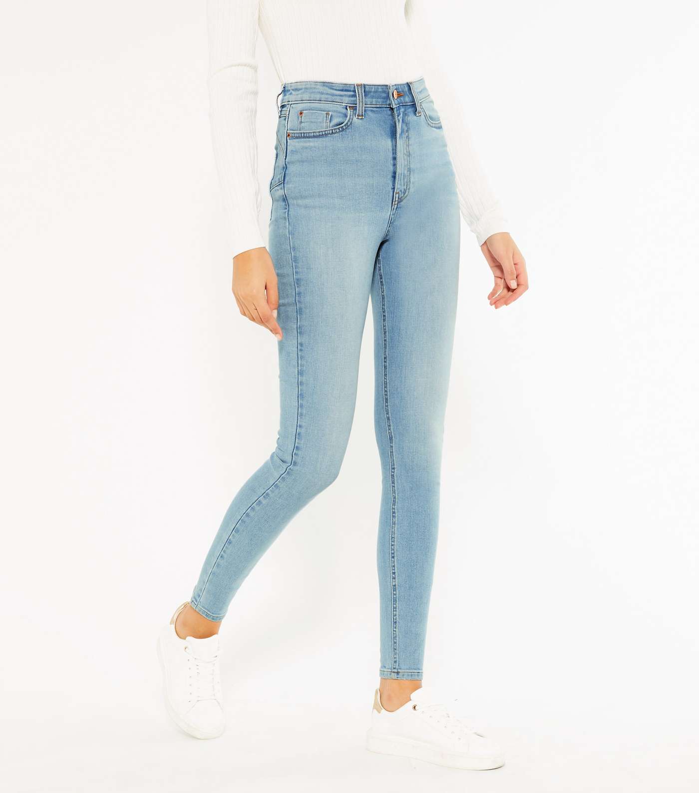 Tall Pale Blue Lift & Shape Jenna Skinny Jeans Image 2