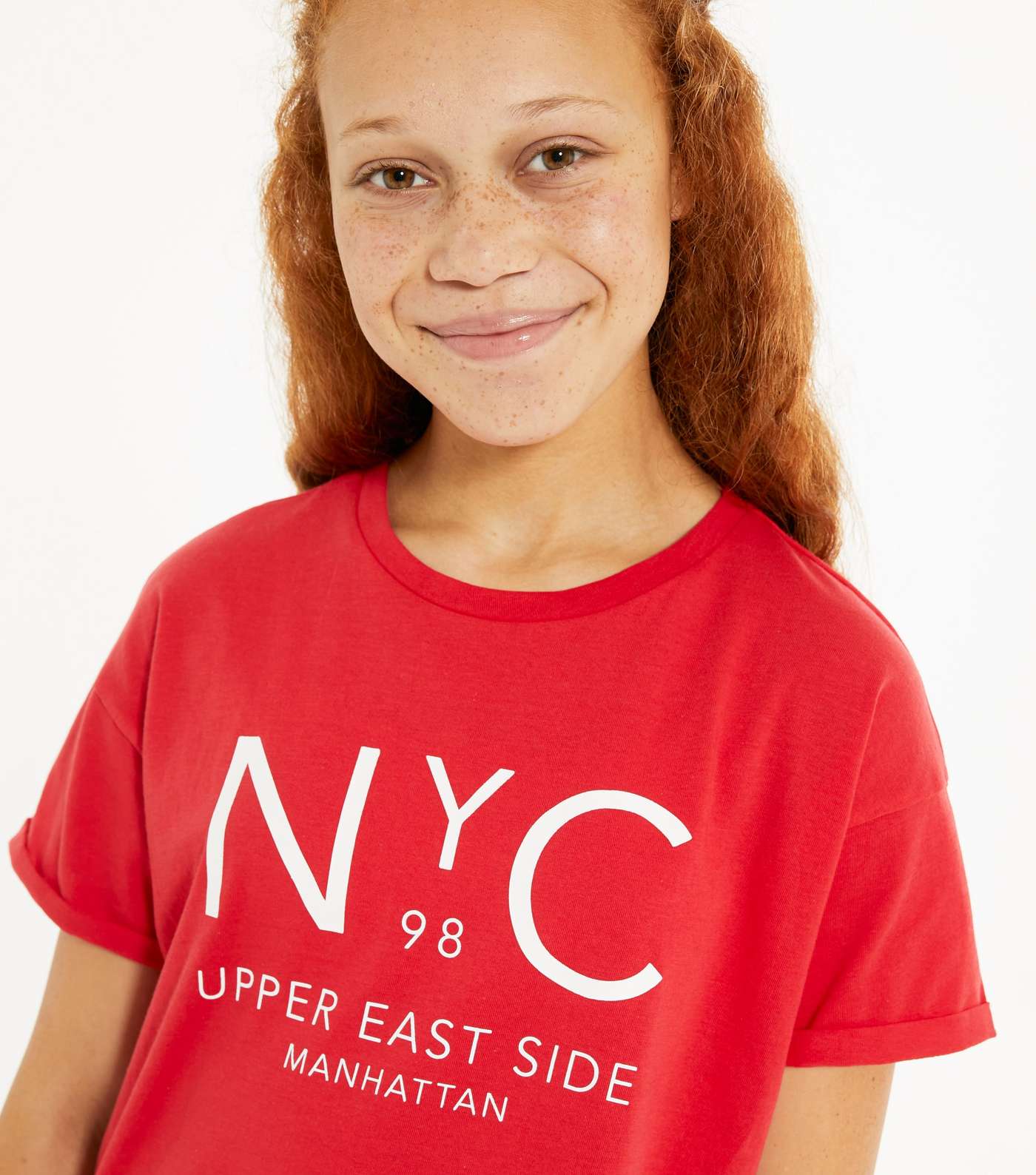 Girls Red NYC Upper East Side Logo T-Shirt Image 4