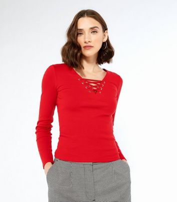 Women's Red Lace Tops - Express