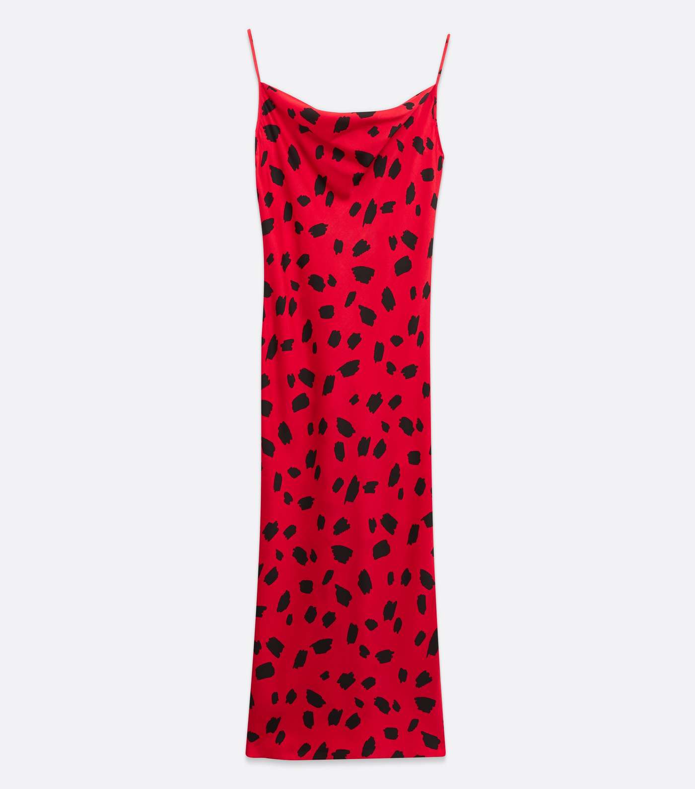 Red Spot Satin Cowl Neck Midi Slip Dress  Image 5