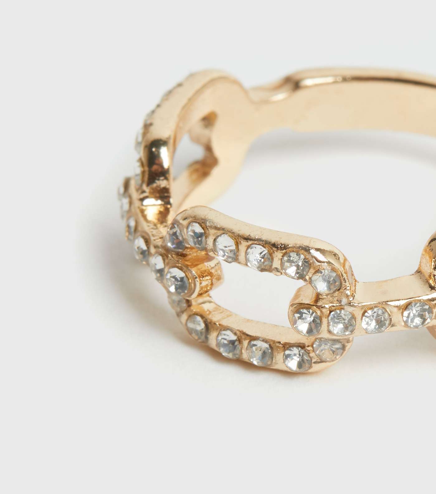 Gold Diamanté Skinny Chain Ring  Image 2