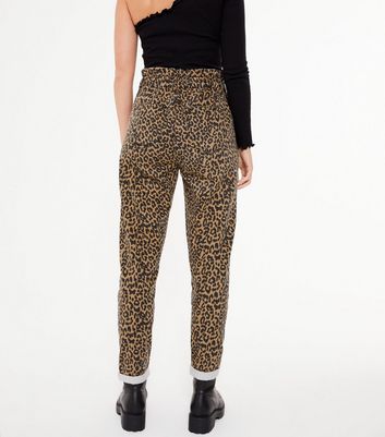 leopard high rise jeans