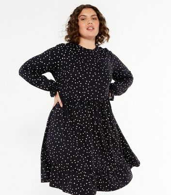 new look polka dot smock dress