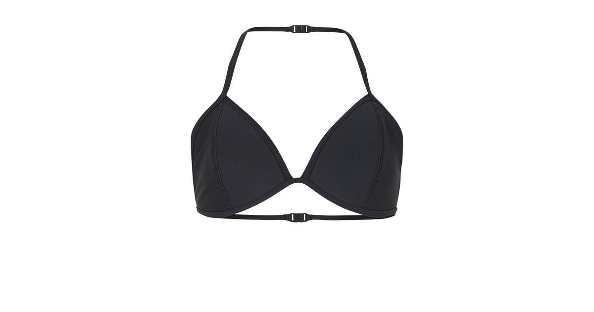 Girls Black Triangle Bikini Top New Look