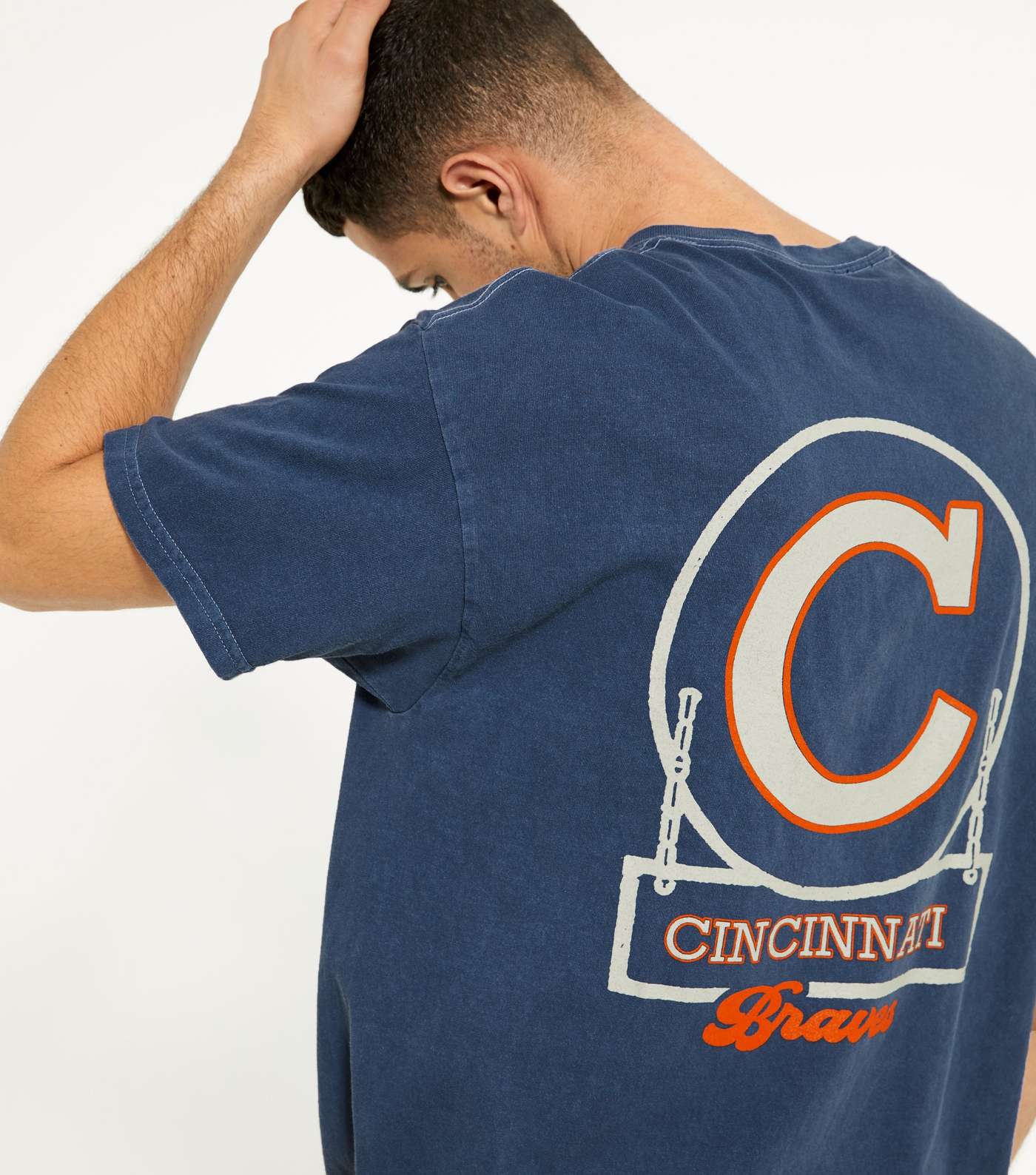 Navy Overdyed Cincinnati Logo T-Shirt Image 3