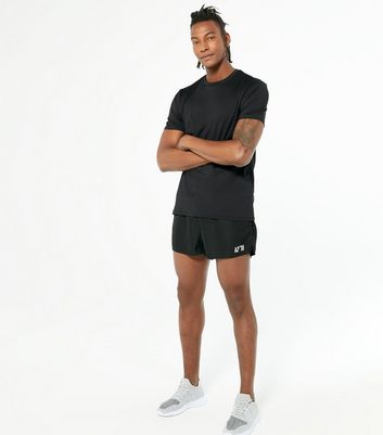 Herrenmode Bekleidung für Herren Black Short Sleeve Crew Sports T-Shirt