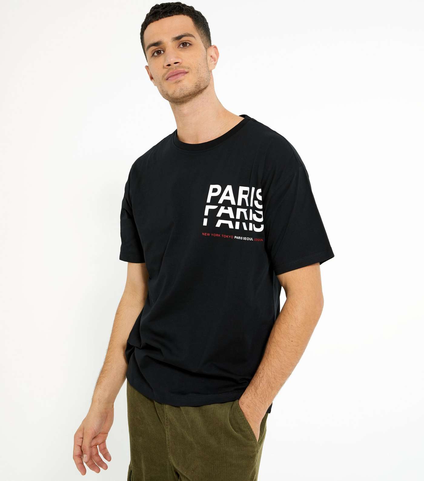 Black Short Sleeve Paris Logo T-Shirt