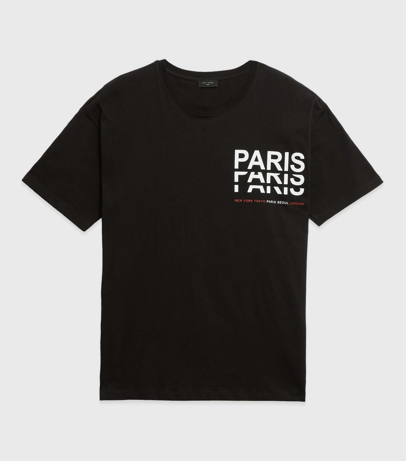 Black Short Sleeve Paris Logo T-Shirt Image 5