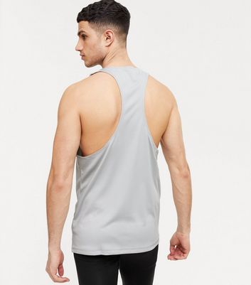 Men's Pale Grey Mesh Sports Running Vest New Look