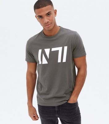 Dark Grey Graphic Logo Sports T-Shirt 