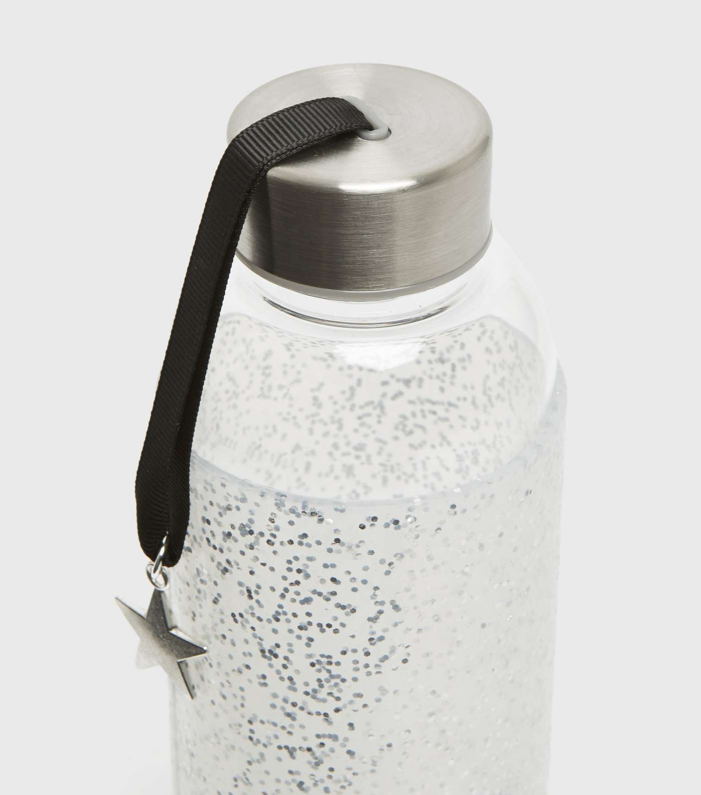 Black Glitter Star Charm Water Bottle  Image 2