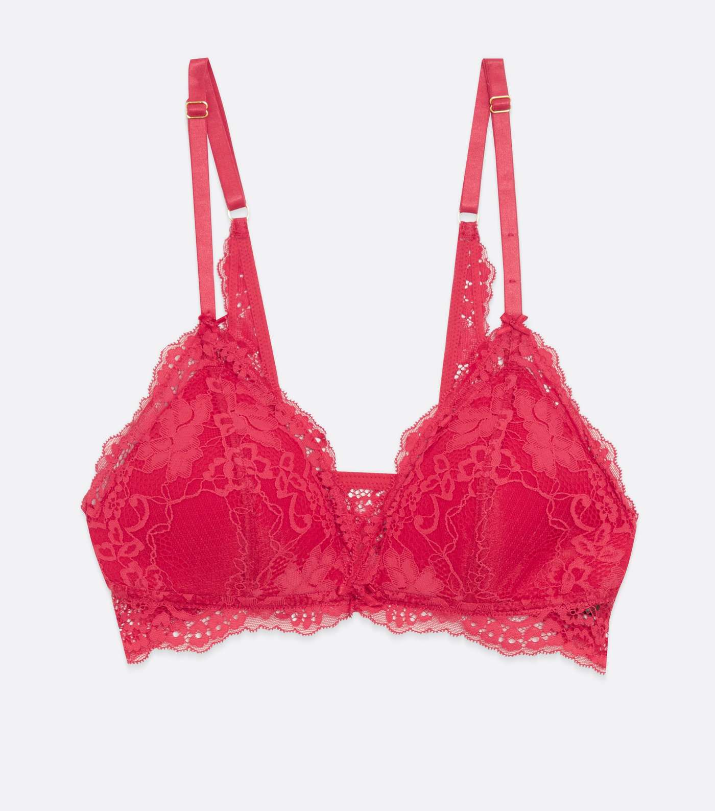 Red Floral Lace Racer Triangle Bralette Image 5